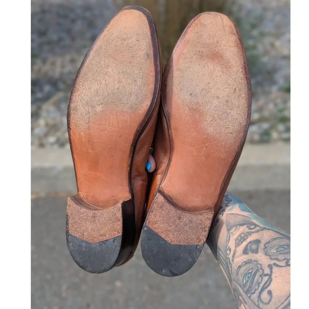 Vintage Gucci Horsebit Loafers Brown Leather GG Made in Italy EU 43 M